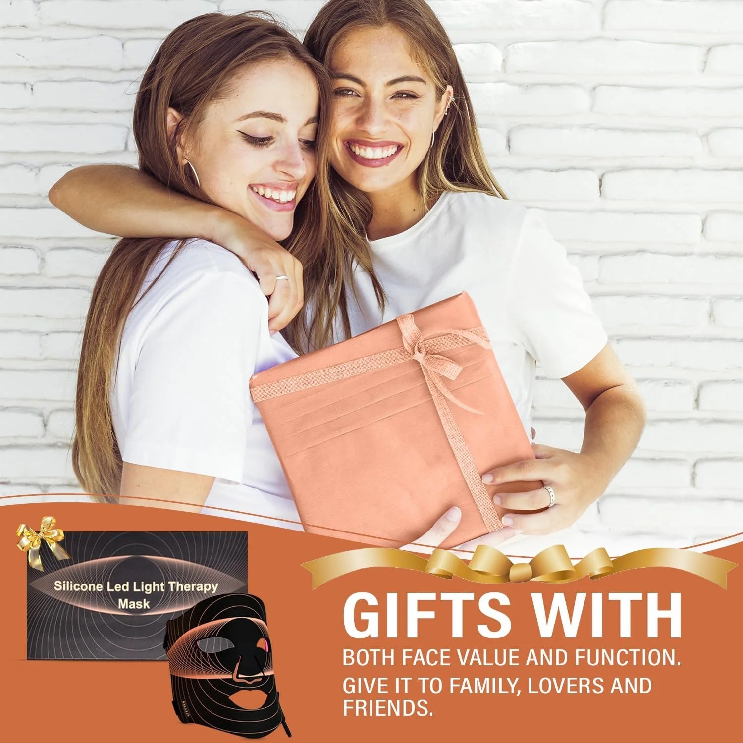 LED Face Mask Light Therapy, Red Light Therapy for Face, 7-1 Colors LED Facial Skin Care Mask, 175 High-Density Light Beads, Black